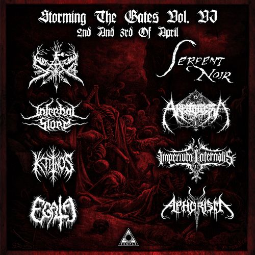 Αφίσα του φεστιβάλ STORMING THE GATES Vol. VI στο Black Temple