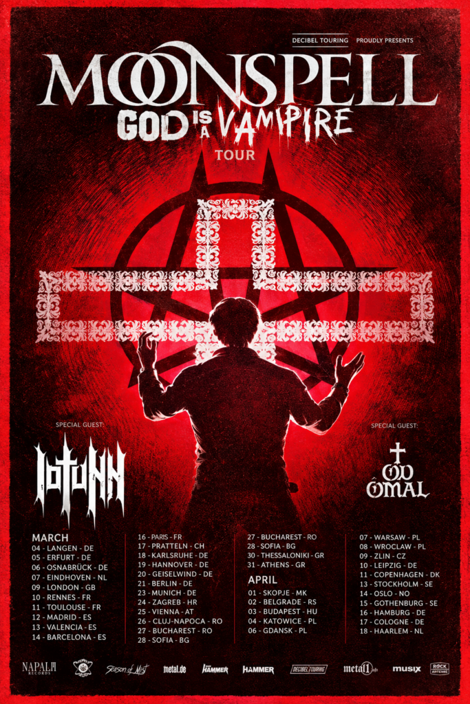 Moonspell – God Is A Vampire Tour 2027 αφίσα