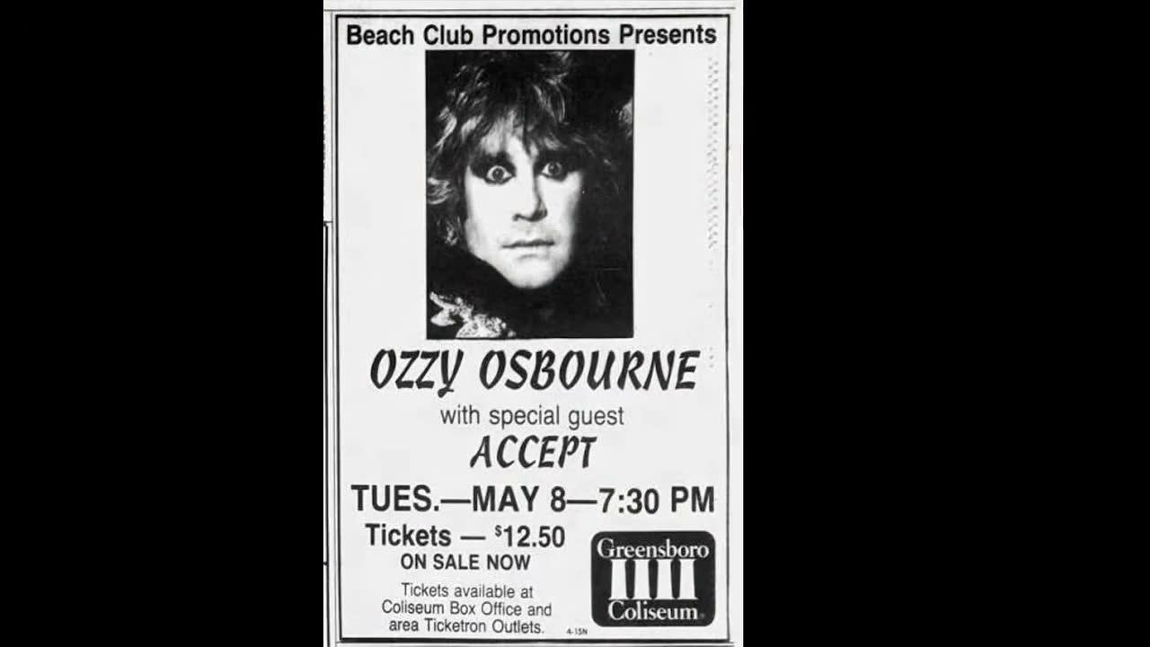 Concert poster for Ozzy Osbourne with special guests Accept