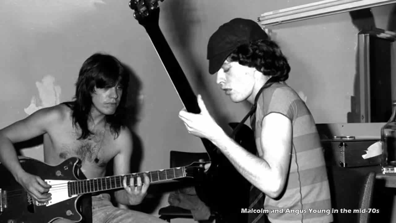Malcolm and Angus Young of AC/DC in the mid-1970s