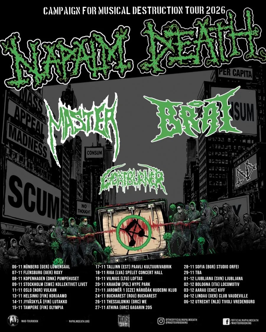Poster for Napalm Death in Sofia