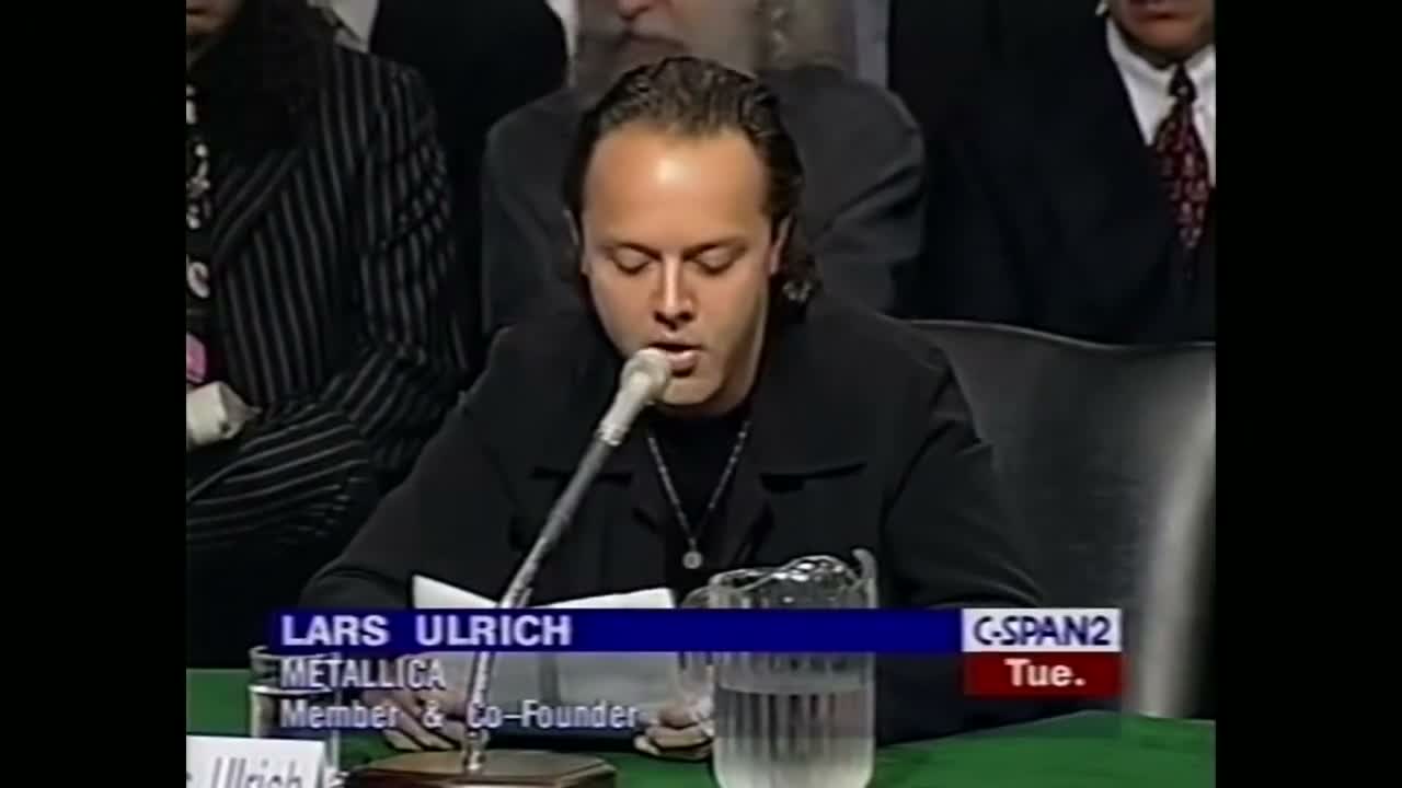 The Metallica's Lars Ulrich at a US Senate hearing on music piracy (C-SPAN2, 2000)