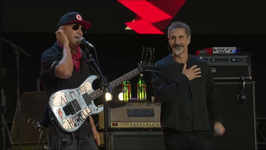 Tom Morello and Serj Tankian perform Like A Stone in memory of Chris Cornell